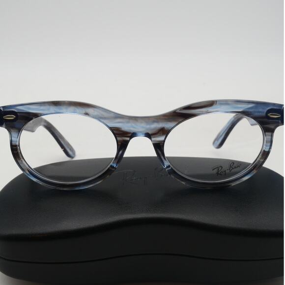 NEW Ray-Ban Wayfarer Oval Transparent Blue Color Reactive Eyeglasses Frames - Picture 5 of 10